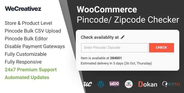 WooCommerce Pincode/Zipcode