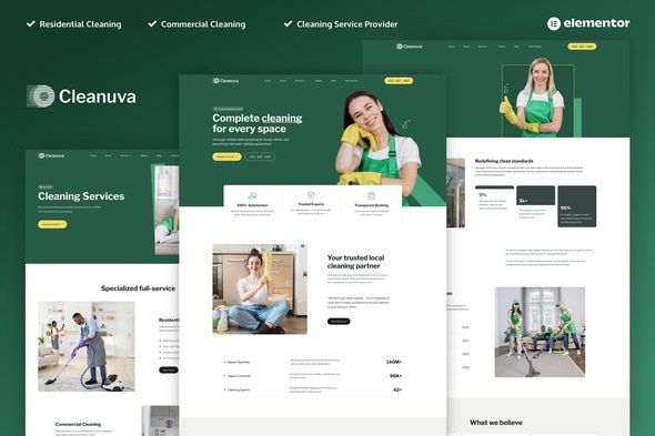Cleanuva – Cleaning Services Elementor Pro Template Kit 1 Cleanuva Cleaning Services Elementor Pro Template Kit