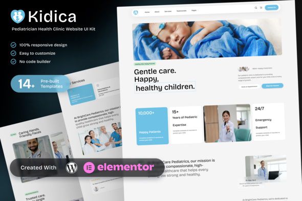 Kidica – Health Clinic & Pediatrician Elementor Template Kit 1 Kidica Health Clinic & Pediatrician Elementor Template Kit