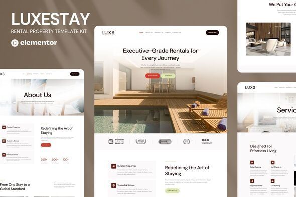 LuxeStay – Rental Property Elementor Template Kit 1 LuxeStay Rental Property Elementor Template Kit