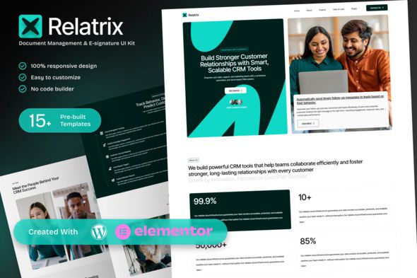 Relatrix CRM SAAS Platform Elementor Template Kit