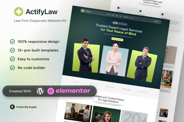 ActifyLaw – Law Firm Corporate Elementor Template Kit 1 ActifyLaw Law Firm Corporate Elementor Template Kit