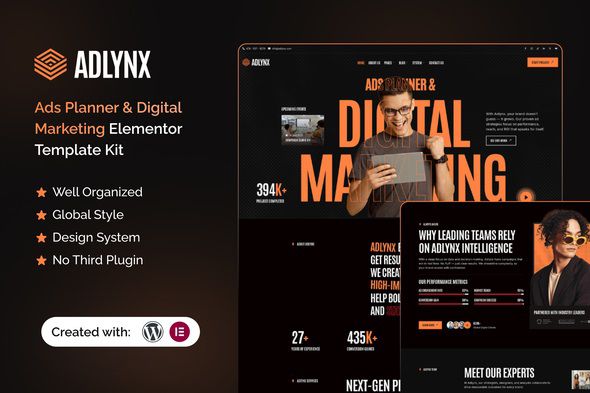 Adlynx Digital Marketing Elementor Template Kit