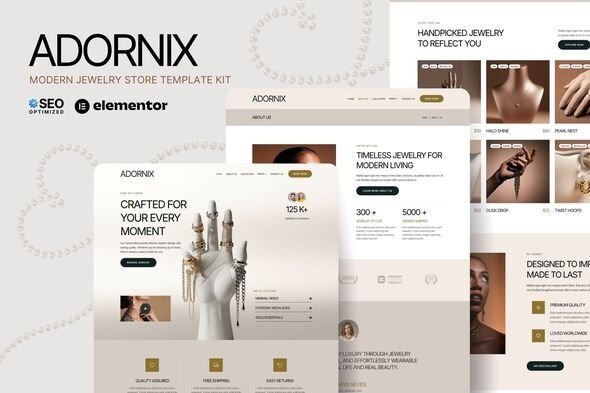 Adornix Modern Jewelry Store Elementor Template Kit