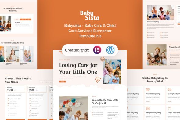 Babysista Baby Care & Child Care Services Elementor Template Kit