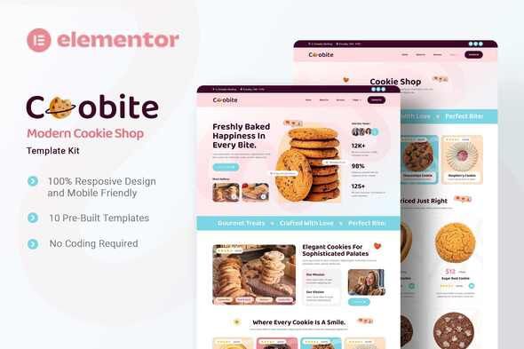 Coobite Modern Cookie Shop Elementor Template Kit