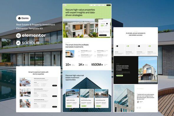 Domix Real Estate & Property Investment Elementor Template Kit