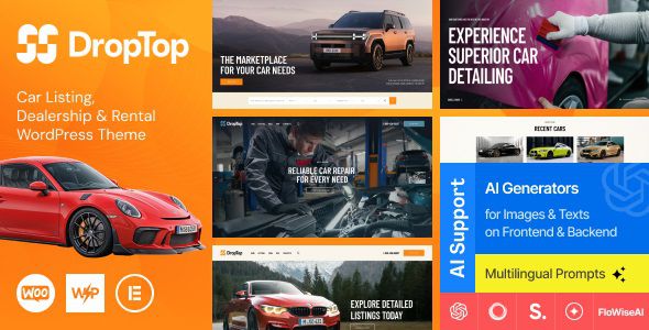 Drop-Top Car Listing, Dealership & Rental WordPress Theme