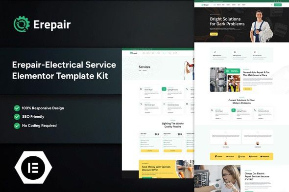 Erepair Electrical Service Elementor Template Kit