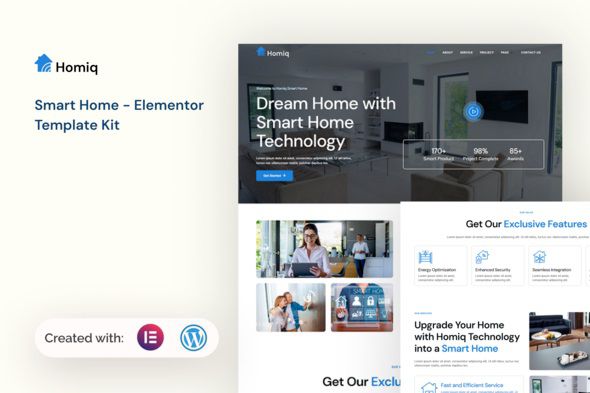 Homiq Smart Home Elementor Template Kit