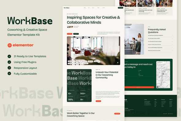 WorkBase Coworking & Creative Space Elementor Template Kit