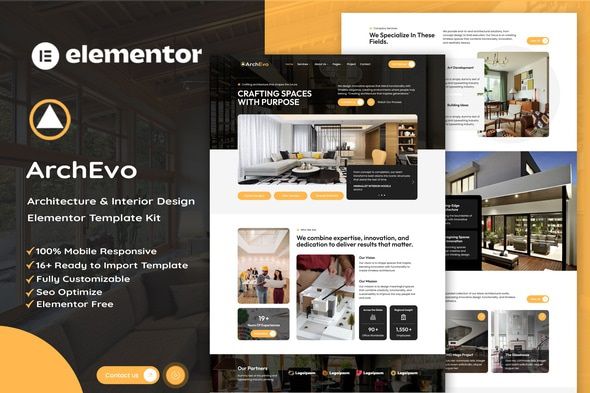 ArchEvo – Architecture & Interior Design Elementor Template Kit
