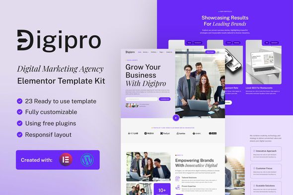 Digipro – Digital Marketing Agency Elementor Template Kit