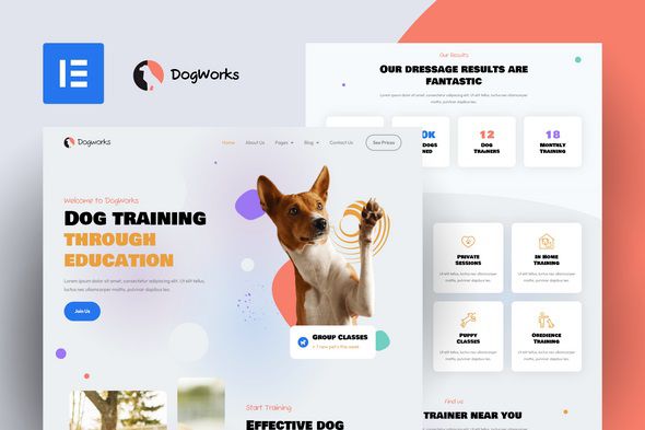 DogWorks – Dog Training Elementor Pro Template Kit