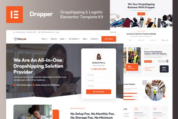 Dropper – Dropshipping & Logistic Elementor Pro Template Kit