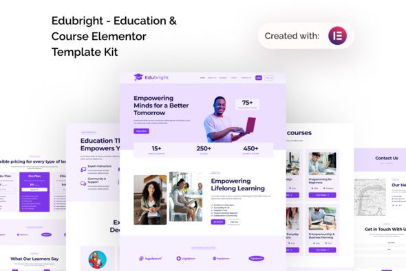 Edubright – Online Course & Education Elementor Template Kit