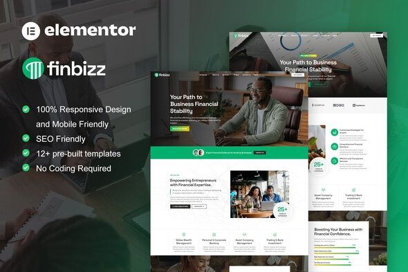 FinBizz – Finance & Investment Manager Elementor Template Kit