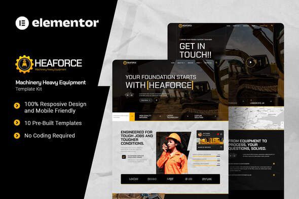 Heaforce – Machinery Heavy Equipment Elementor Template Kit
