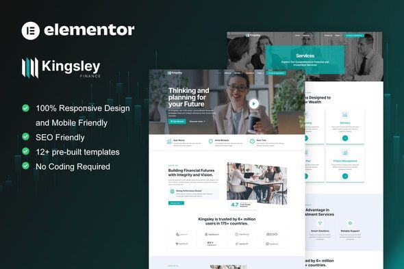 Kingsley – Finance & Investment Elementor Template Kit