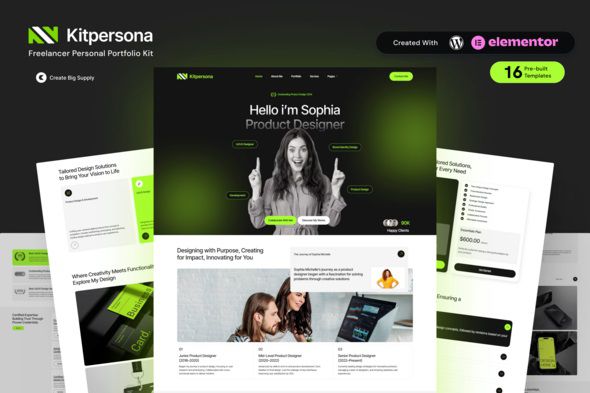 KitPersona – Personal Portfolio Elementor Template Kit