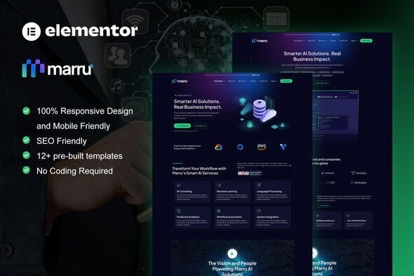 Marru – Saas & AI Services Elementor Pro Template Kit