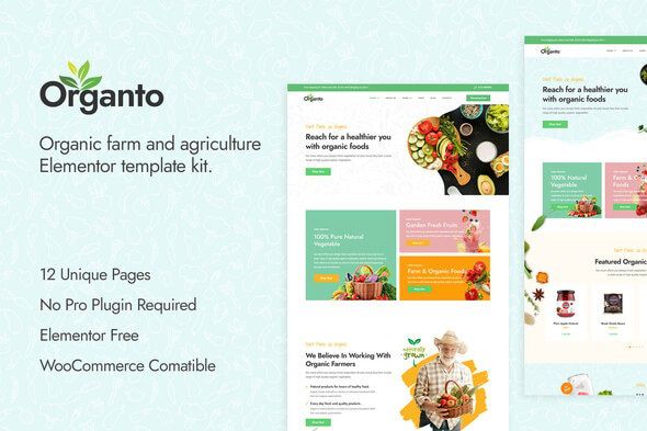 Organto Organic Food Elementor Template Kit