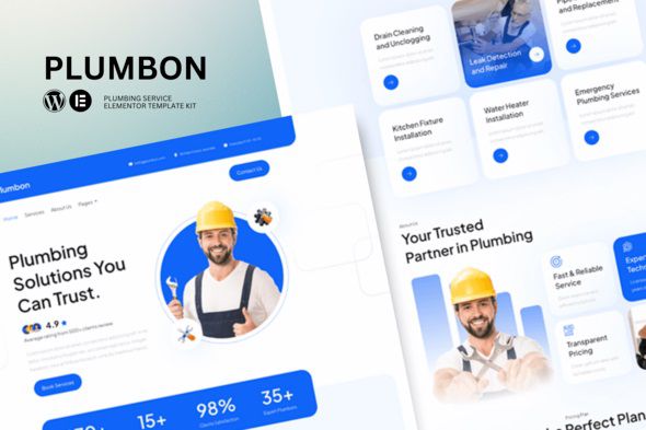 Plumbon – Plumbing Service Elementor Template Kit