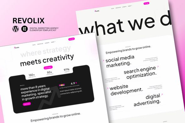 Revolix – Digital Marketing Agency Elementor Template Kit