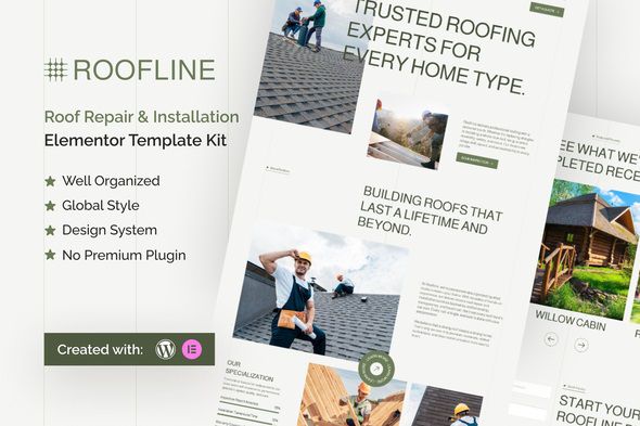 Roofline – Roof Repair Elementor Template Kit