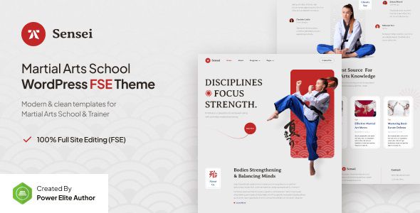 Sensei – Martial Arts Club & Trainer Gutenverse FSE WordPress Theme