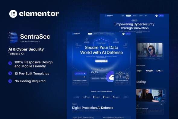 SentraSec – AI & Cyber Security Elementor Template Kit