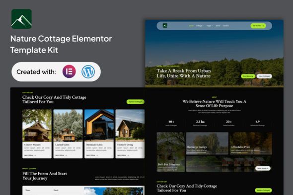 Veridian – Nature Cottage Elementor Template Kit