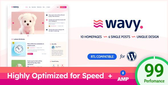 Wavy – Modern & Lightweight Blog for WordPress