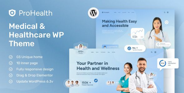 ProHealth - Medical and Healthcare WordPress Theme 1 ProHealth